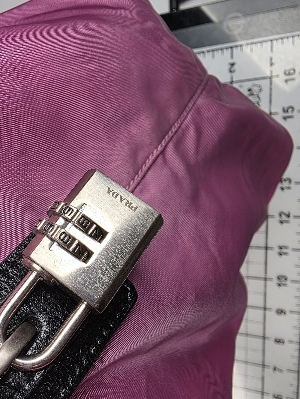 Prada Vintage Pink Nylon Bag With Original Zipper Lock W Combo - Picture 12 of 15